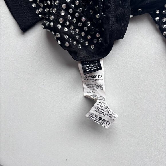 SHEIN Women's Black & Silver Studded Glam & Edgy Long Sleeve Add-On Top NIB - Picture 5 of 6